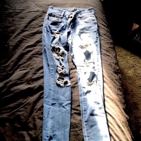 Stacked Highrise Olivia Shape curvy ripped Jegging - Picture 1 of 3